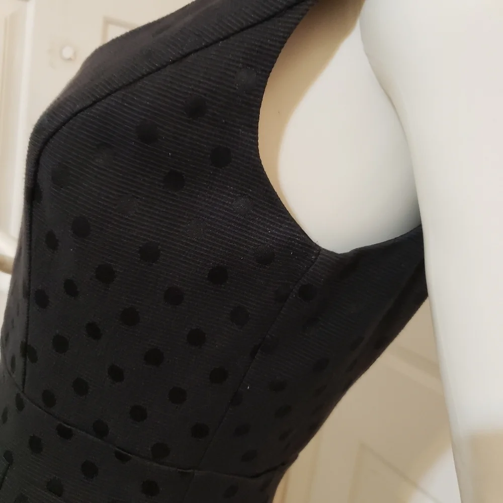 White House Black Market Black Polka Dot Midi Dress